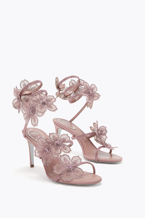 jeweled pfirsich blume blush pink sandal 80 rene caovilla