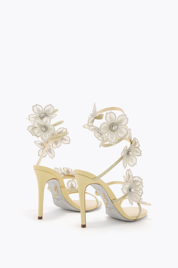 jeweled pfirsich blume zitrone gelb sandale 105 rene caovilla