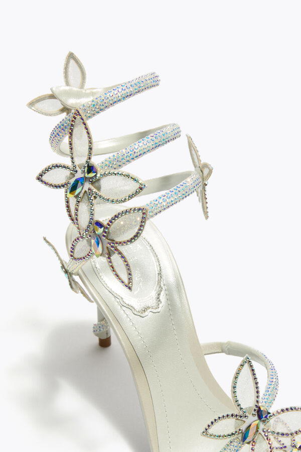jeweled margot weiße sandale mit schmetterlinge 80 rene caovilla