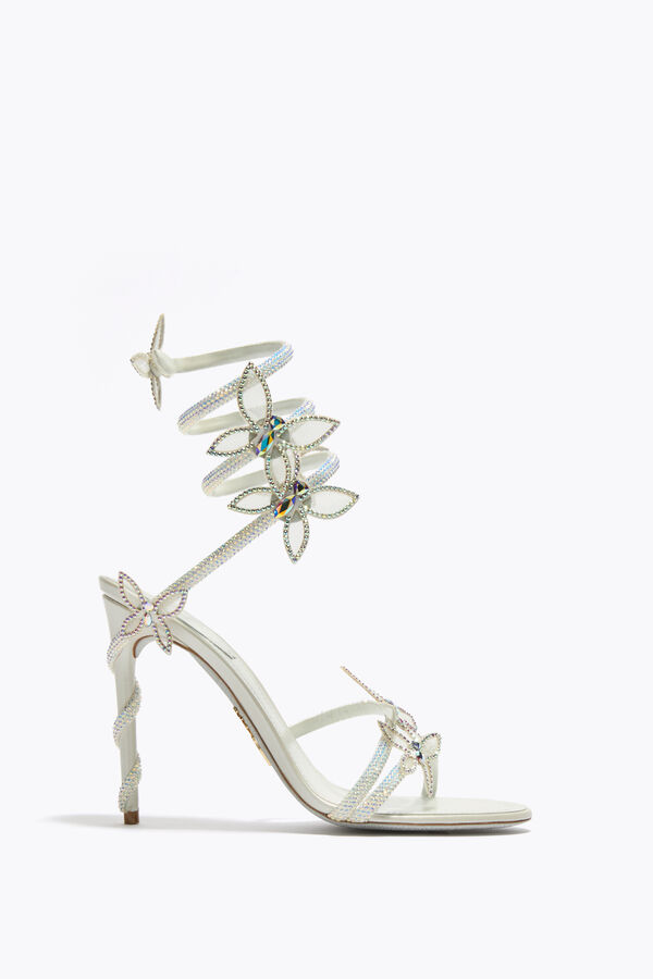jeweled margot weiße sandale mit schmetterlinge 105 rene caovilla