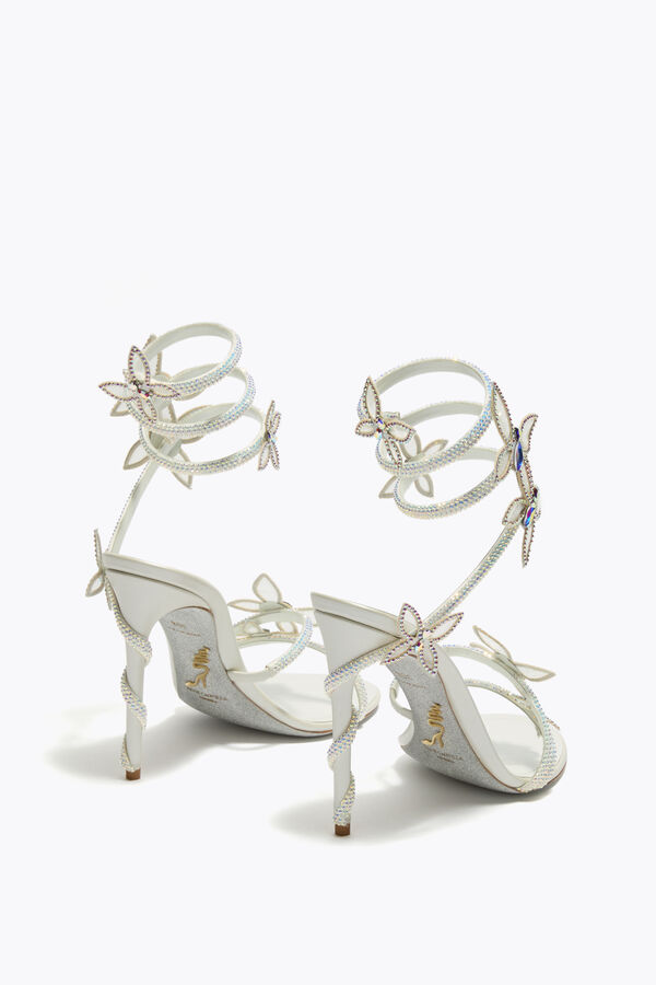 jeweled margot weiße sandale mit schmetterlinge 105 rene caovilla