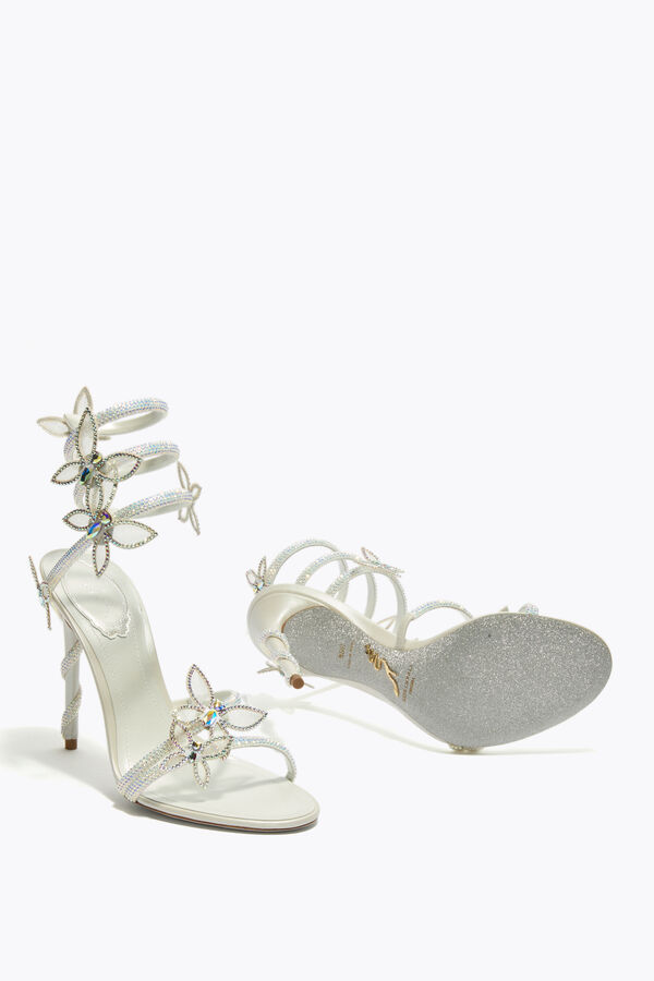 jeweled margot weiße sandale mit schmetterlinge 105 rene caovilla