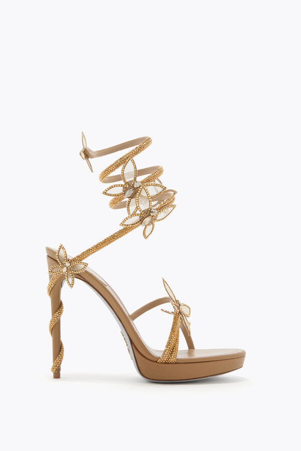 jeweled margot gold plattform sandale mit schmetterlingen 120 rene caovilla