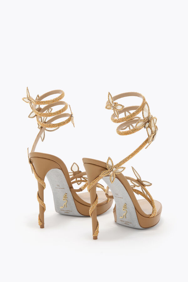 jeweled margot gold plattform sandale mit schmetterlingen 120 rene caovilla