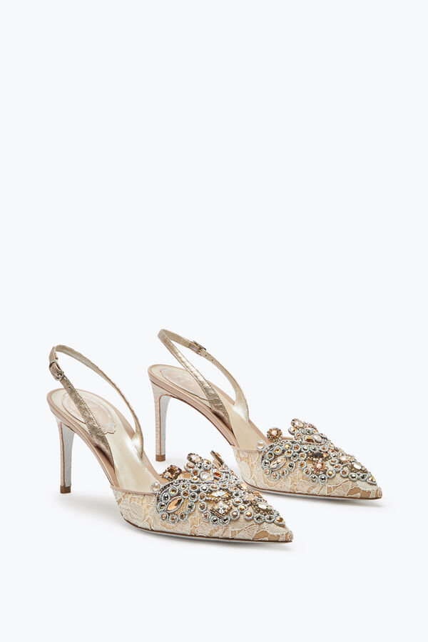 jeweled veneziana spitze slingbacks 75 rene caovilla