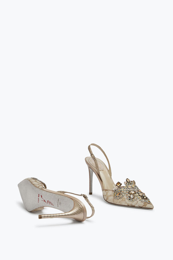 jeweled vergoldung verzierte slingbacks veneziana rene caovilla