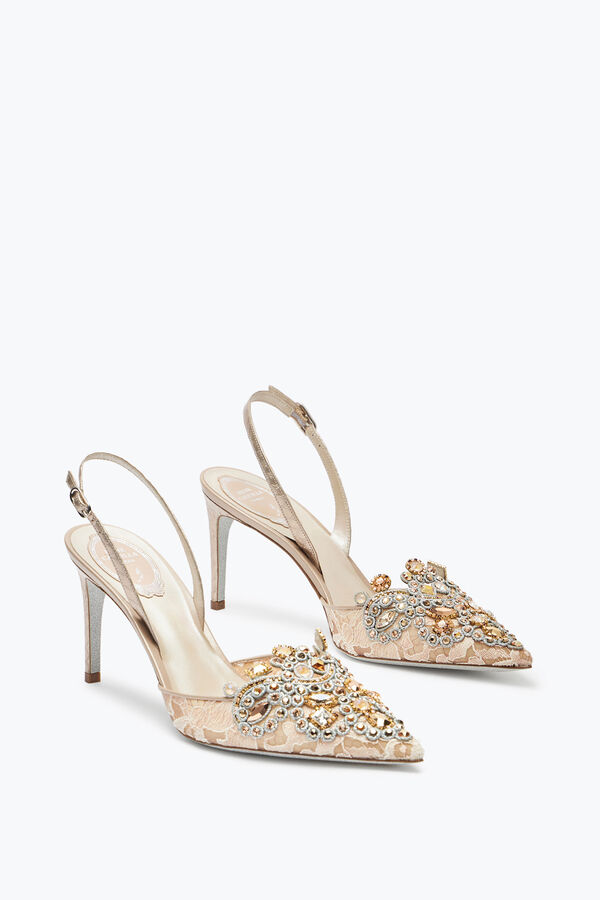 jeweled veneziana champagner slingback 80 rene caovilla