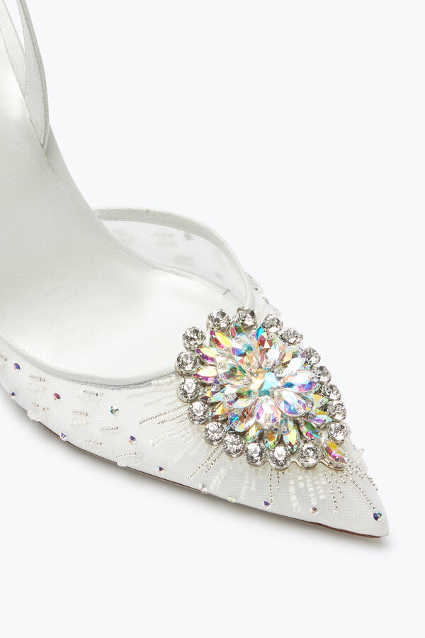 jeweled barbara white slingback 105 rene caovilla