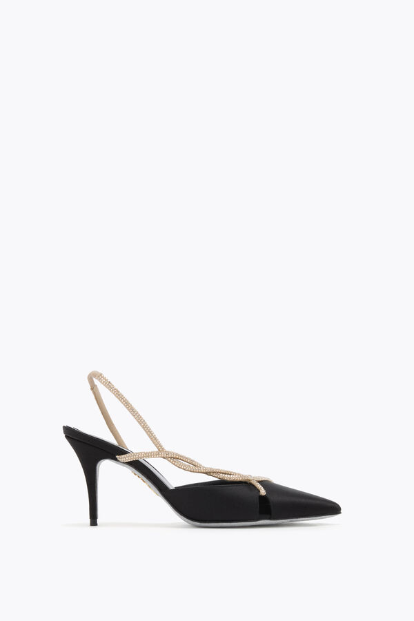 jeweled braid schwarz und gold slingback 80 rene caovilla