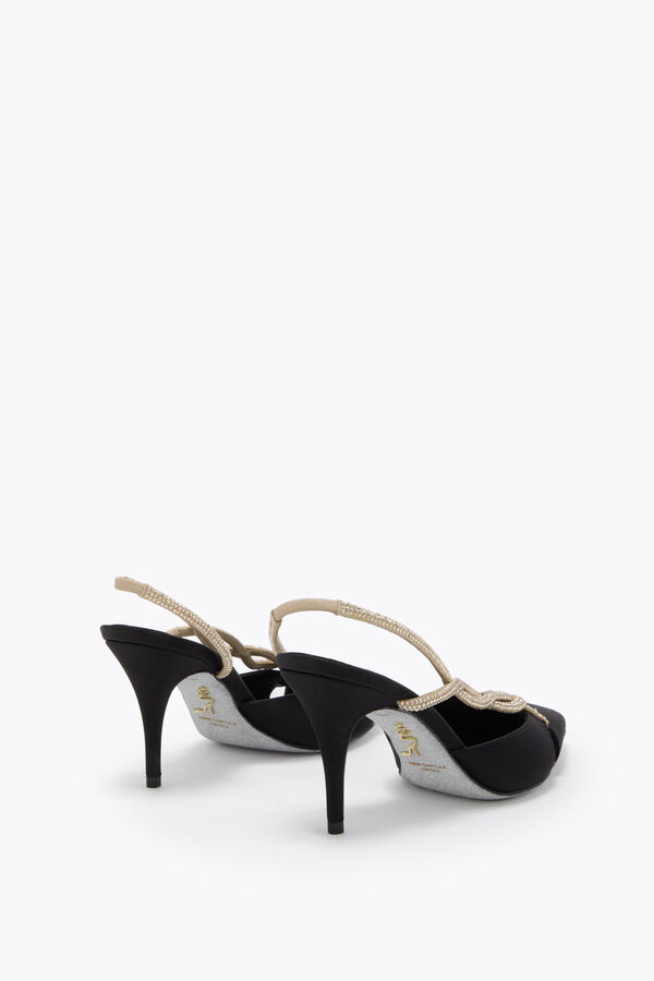 jeweled braid schwarz und gold slingback 80 rene caovilla