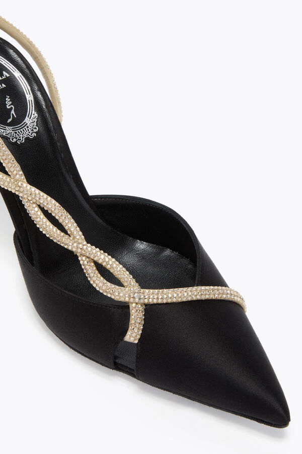 jeweled braid schwarz und gold slingback 80 rene caovilla