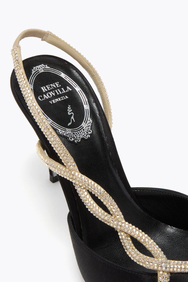 jeweled braid schwarz und gold slingback 80 rene caovilla