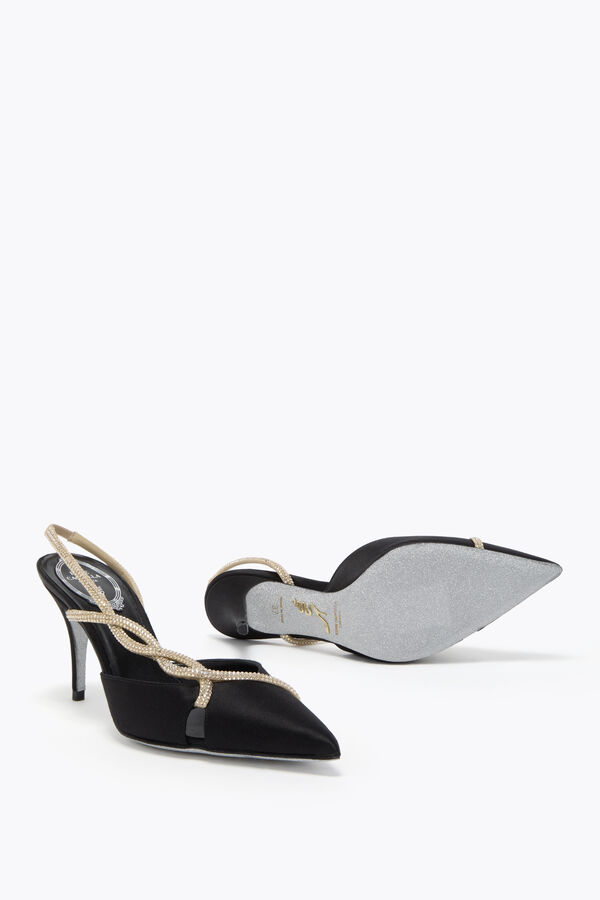 jeweled braid schwarz und gold slingback 80 rene caovilla