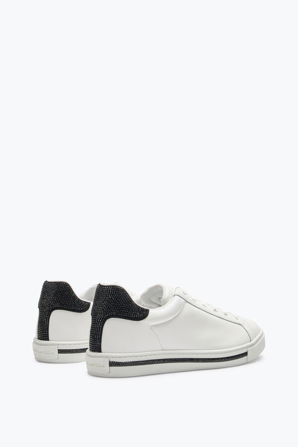 jeweled xtra-weiß-schwarze sneaker mit kristallen 15 rene caovilla
