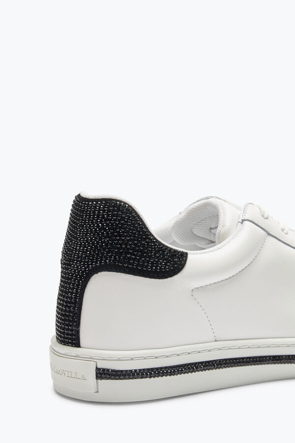 jeweled xtra-weiß-schwarze sneaker mit kristallen 15 rene caovilla