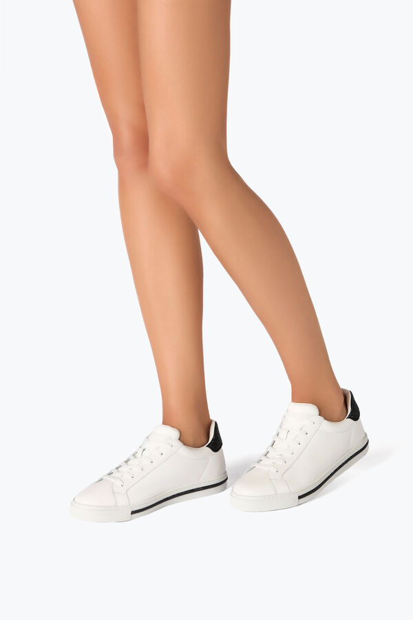 jeweled xtra-weiß-schwarze sneaker mit kristallen 15 rene caovilla