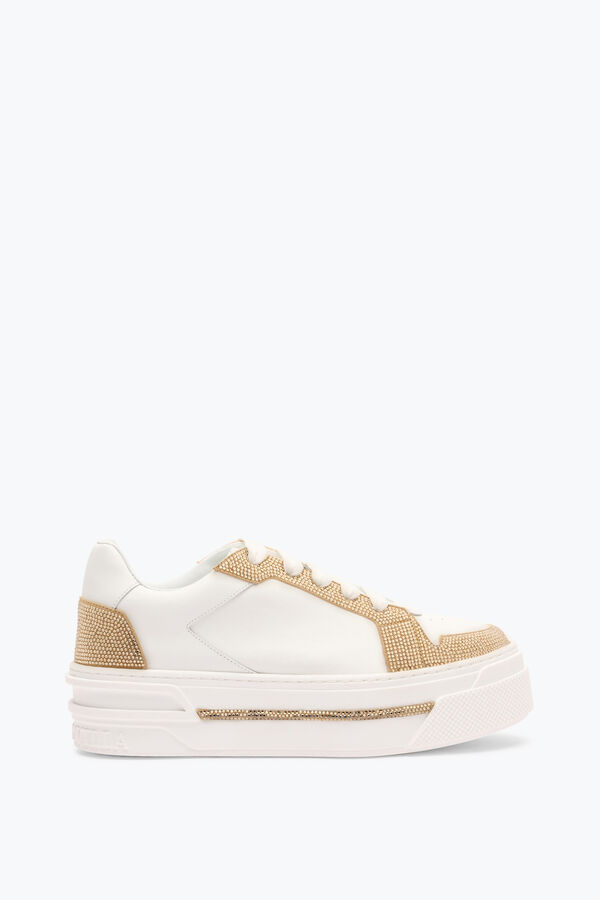 jeweled xtra-weiß-gold-sneaker mit kristallen 50 rene caovilla