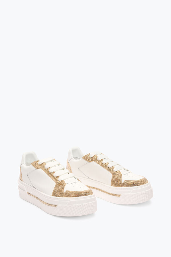 jeweled xtra-weiß-gold-sneaker mit kristallen 50 rene caovilla