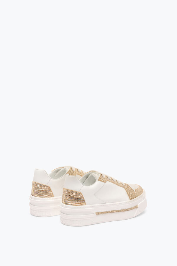 jeweled xtra-weiß-gold-sneaker mit kristallen 50 rene caovilla