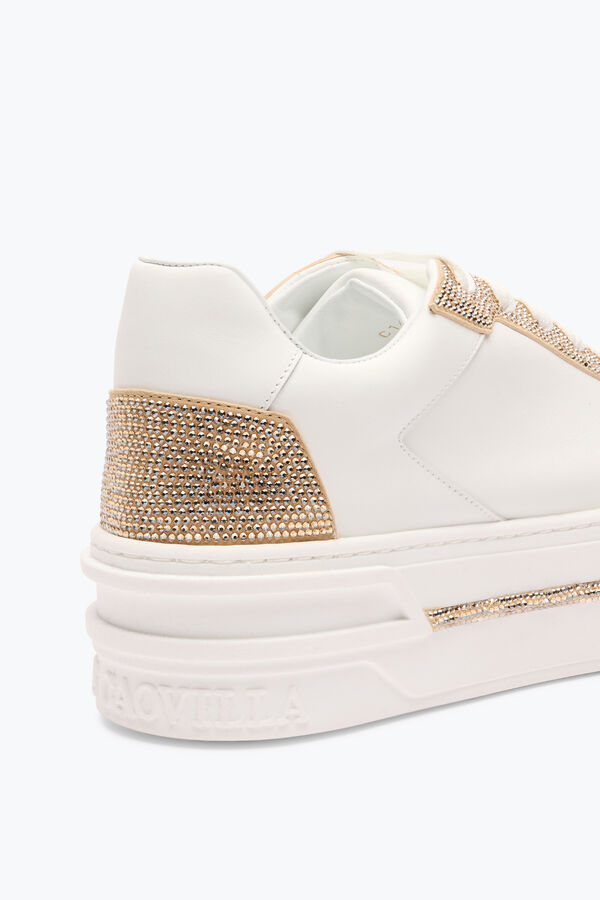 jeweled xtra-weiß-gold-sneaker mit kristallen 50 rene caovilla