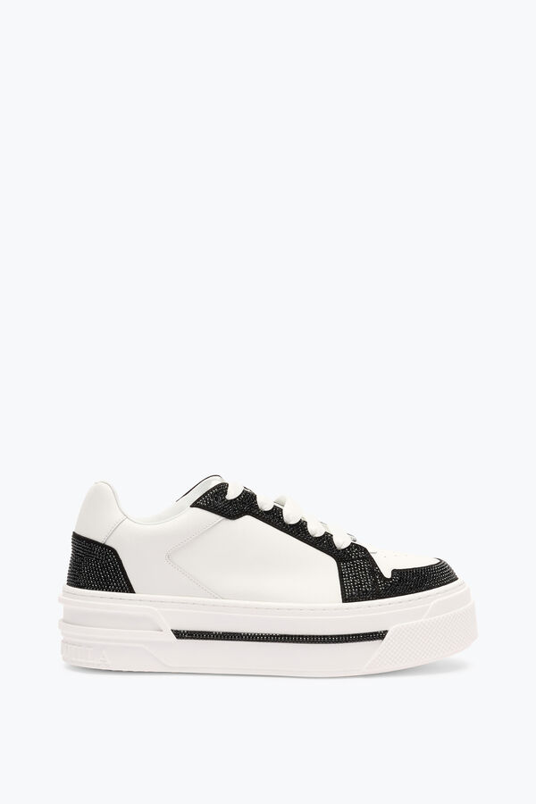 jeweled xtra-weiß-schwarze sneaker mit kristallen 50 rene caovilla