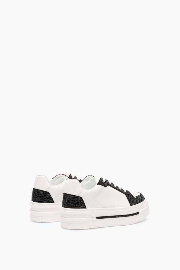 jeweled xtra-weiß-schwarze sneaker mit kristallen 50 rene caovilla