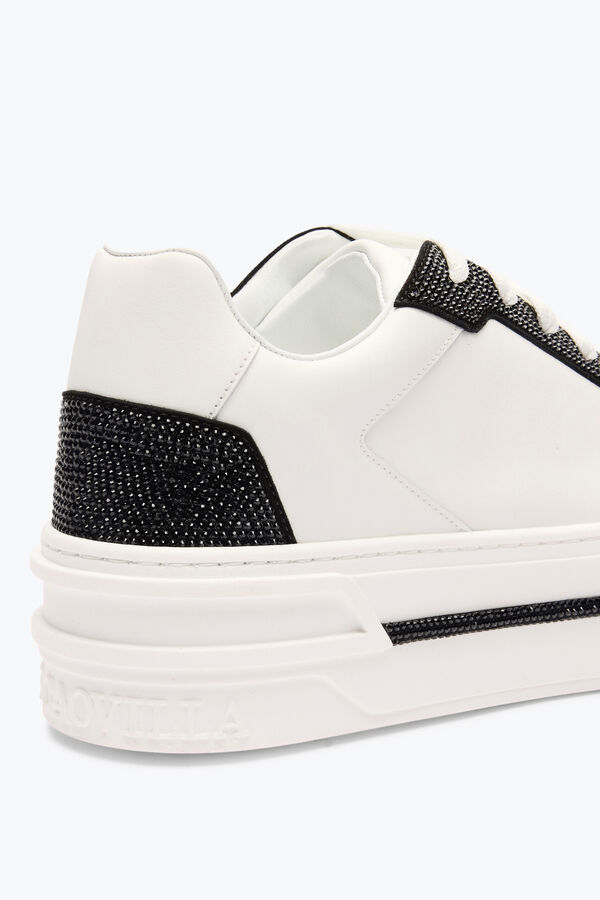 jeweled xtra-weiß-schwarze sneaker mit kristallen 50 rene caovilla