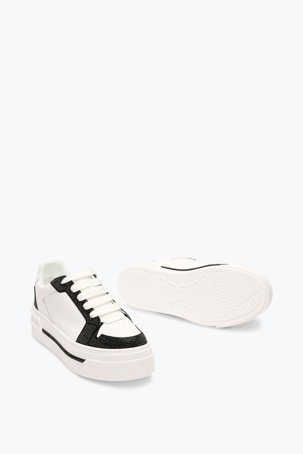 jeweled xtra-weiß-schwarze sneaker mit kristallen 50 rene caovilla