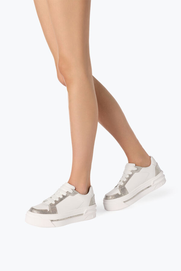 jeweled xtra-weiß-silber-sneaker mit kristallen 50 rene caovilla